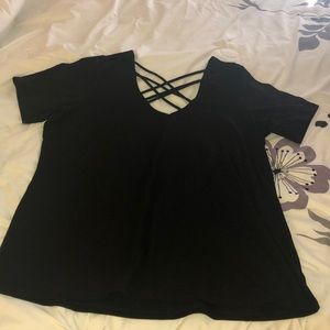 Torrid black cross strappy Tee